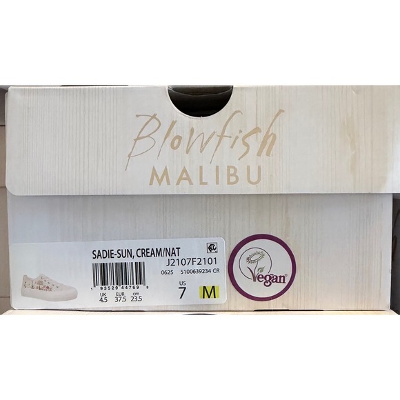 Blowfish Malibu Sadie-Sun Cream Floral Embroidered Platform Sneaker Vegan Sz 7 - Picture 3 of 10